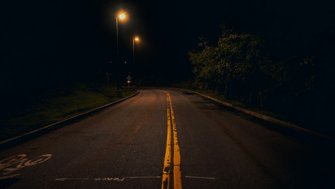 dark city street at night